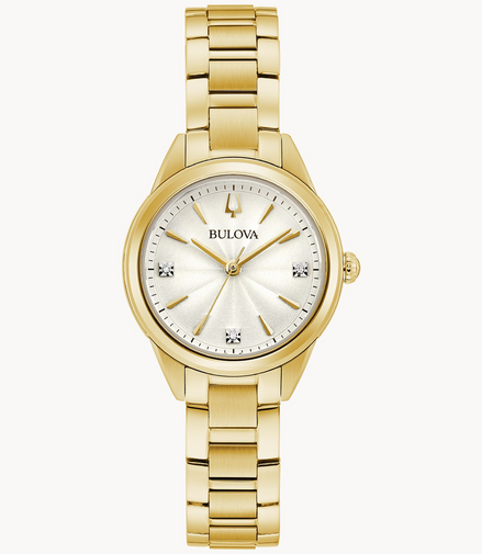 Bulova Classic Sutton Ladies Diamond-Accent Gold-Tone Bracelet Watch