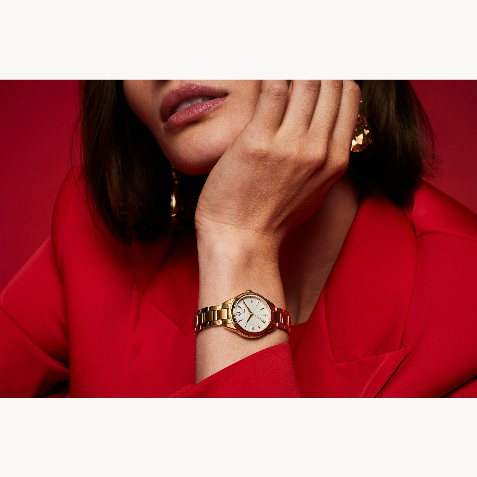 Bulova Classic Sutton Ladies Diamond-Accent Gold-Tone Bracelet Watch