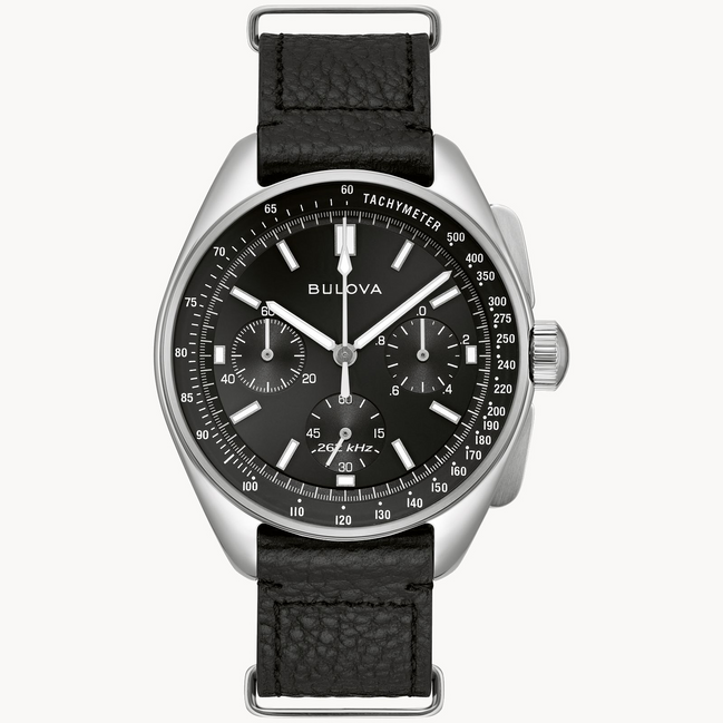 Bulova Men's Archive Series Lunar Pilot Black Dial and Interchangeable Strap Watch Set