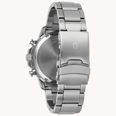 Bulova Men's Marine Star Black Dial Chronograph Bracelet Watch