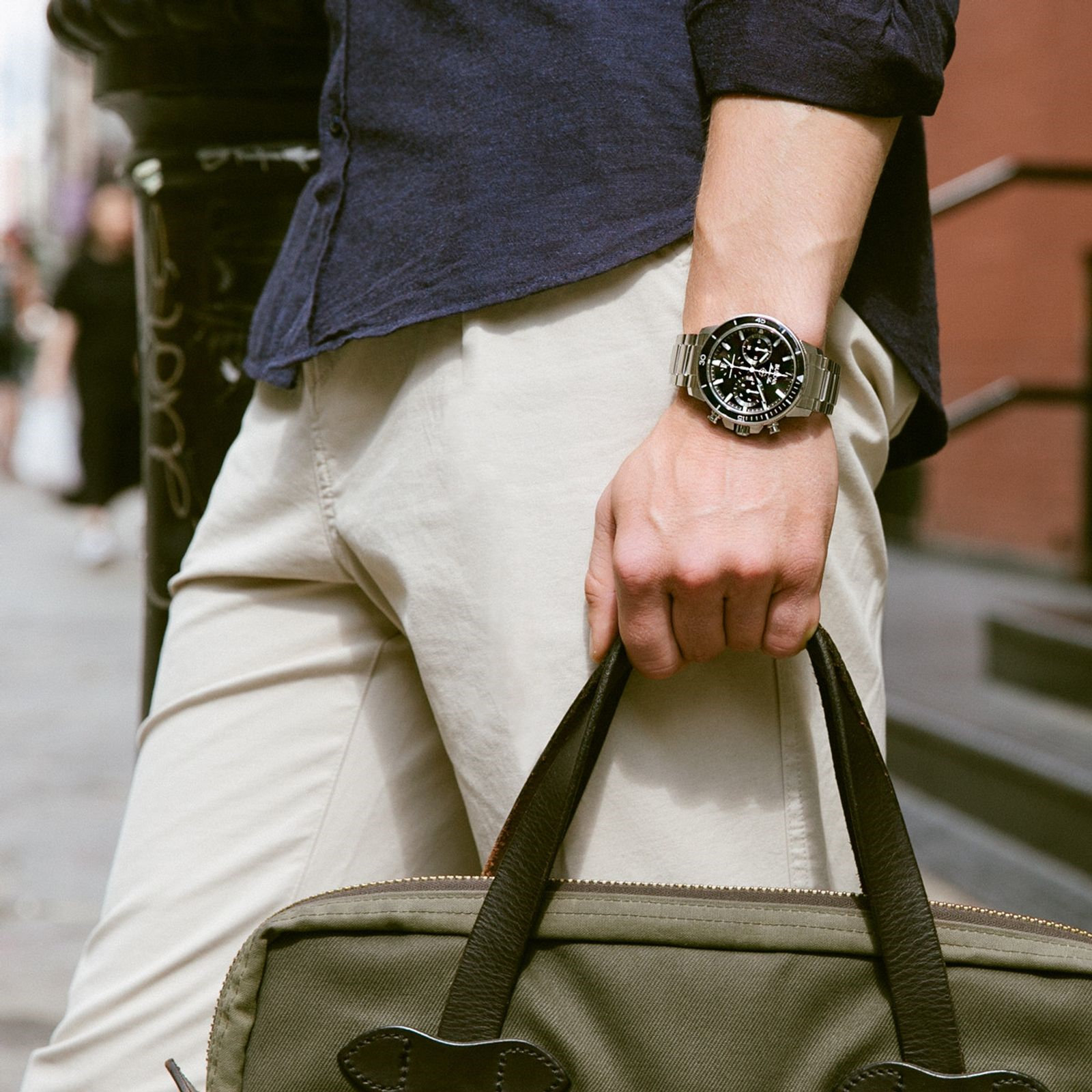 Bulova Men's Marine Star Black Dial Chronograph Bracelet Watch