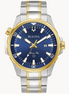 Bulova Men's Marine Star Blue Dial Stainless Steel Bracelet Watch