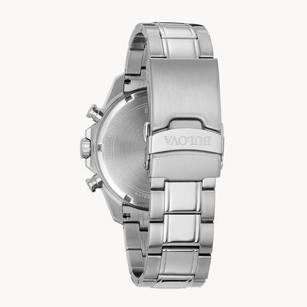 Bulova Men's Marine Star Blue Dial Chronograph Stainless Steel Watch
