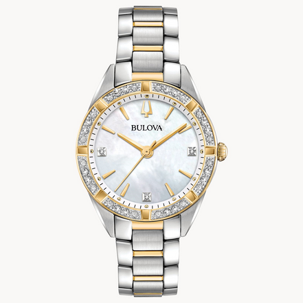 Bulova Ladies Classic Sutton Diamond Two-Tone Stainless Steel Watch
