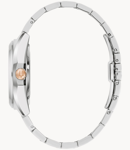 Bulova Men's Surveyor Automatic Burgundy Dial Stainless Steel Watch