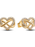 Pandora Timeless Sparkling Infinity Heart Gold-Plated Stud Earrings