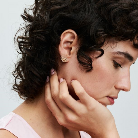 Pandora Timeless Sparkling Infinity Heart Gold-Plated Stud Earrings