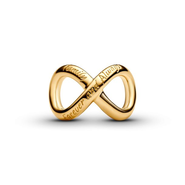 Pandora Moments 14K Gold-Plated "Family  Forever And Always" Infinity Charm