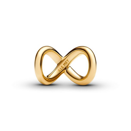 Pandora Moments 14K Gold-Plated "Family  Forever And Always" Infinity Charm