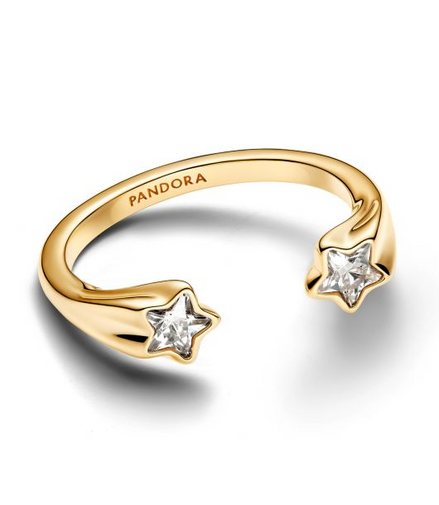 Pandora Moments Shooting Stars Open Ring Size 7