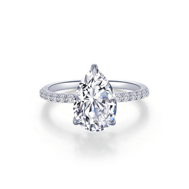 Lafonn 3 CTW Simulated Diamond Pear-Shaped Solitaire Engagement Ring Size 6