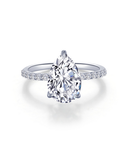 Lafonn 3 CTW Simulated Diamond Pear-Shaped Solitaire Engagement Ring Size 6