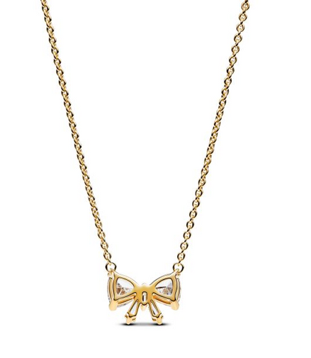 Pandora Timeless Sparkling Bow Gold-Plated Necklace