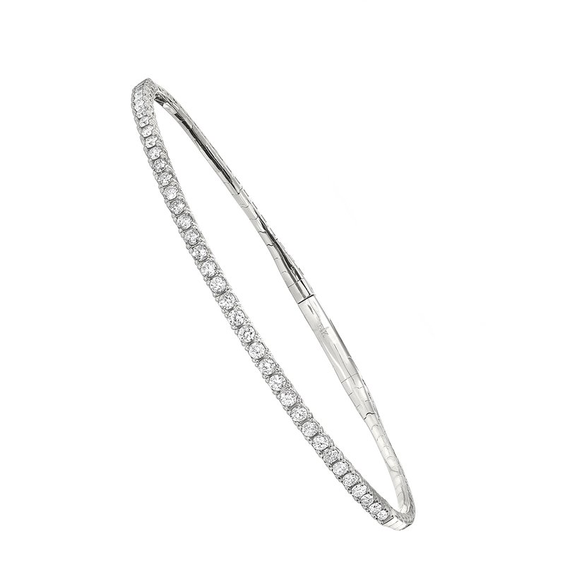 14K White Gold And 2 CTW Lab Grown Diamond Flexible Bracelet 7"
