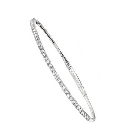 14K White Gold And 2 CTW Lab Grown Diamond Flexible Bracelet 7"