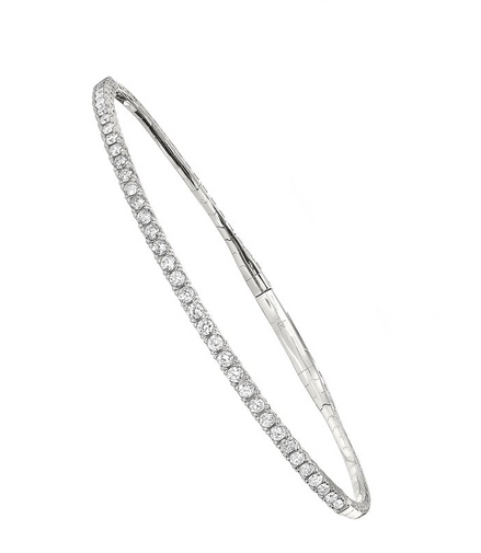 14K White Gold And 2 CTW Lab Grown Diamond Flexible Bracelet 7"