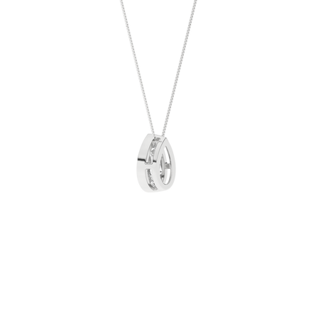 14K White Gold 1 CTW Lab Grown Diamond Seamless Solitaire Pear Shaped Pendant Necklace