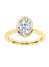 Revelation 14K Yellow Gold 2 CTW Lab Grown Oval Shaped Bezel Set Solitaire Engagement Ring