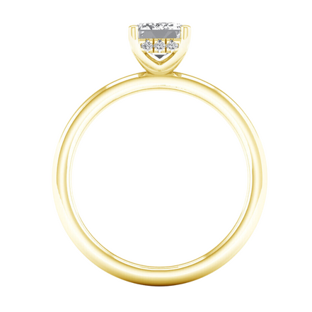 14K Yellow Gold 2.12 CTW Lab Grown Diamond Emerald Cut With Hidden Halo Engagement Ring
