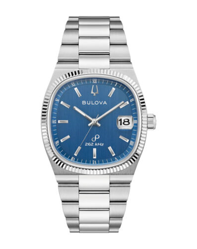 Bulova Men's Super Seville Blue Dial Stainless Steel Watch
