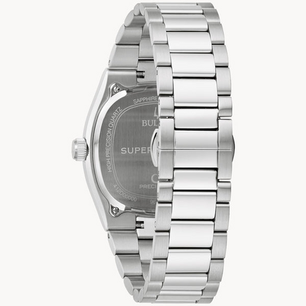 Bulova Men's Super Seville Blue Dial Stainless Steel Bracelet Watch