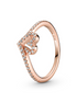 Pandora Timeless Sparkling Wishbone Heart Ring Size 6