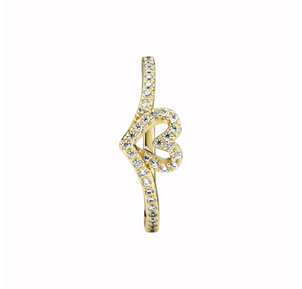 Pandora Timeless Wish Sparkling Heart Ring Size 8.5