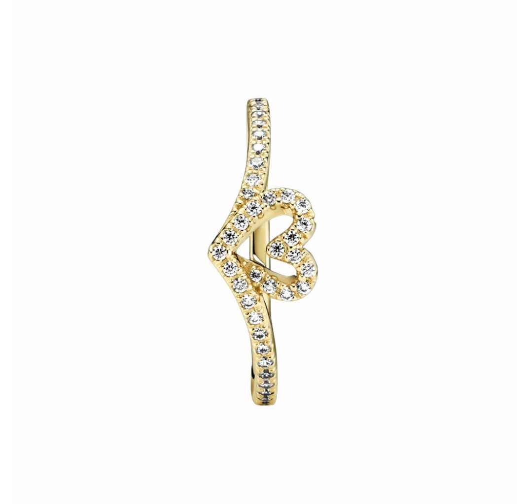 Pandora Timeless Wish Sparkling Heart Ring Size 8.5