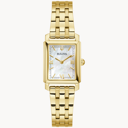 Bulova Ladies Sutton Mother-of-Pearl Dial Gold-Tone Stainless Steel Bracelet Watch