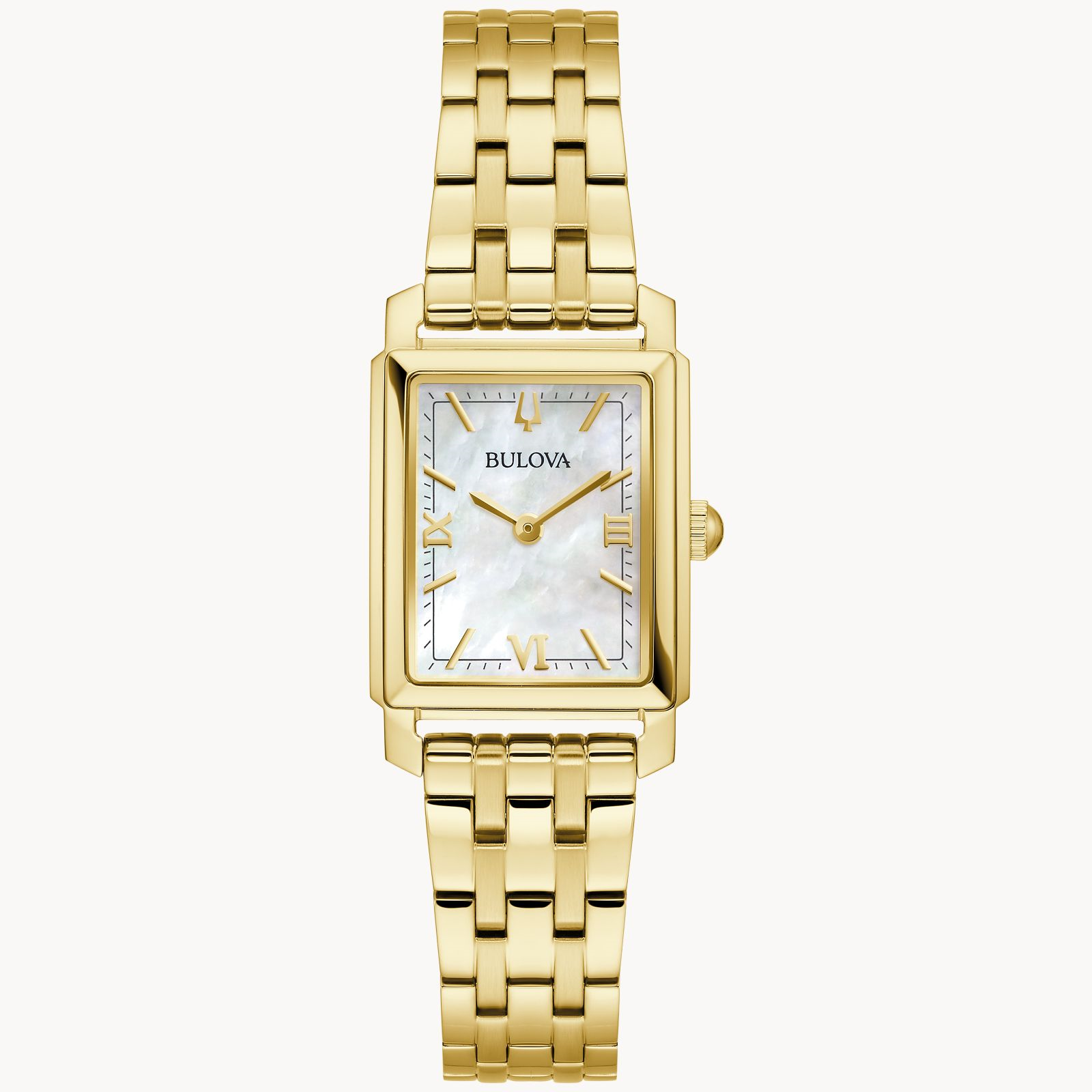 Bulova Ladies Sutton Mother-of-Pearl Dial Gold-Tone Stainless Steel Bracelet Watch