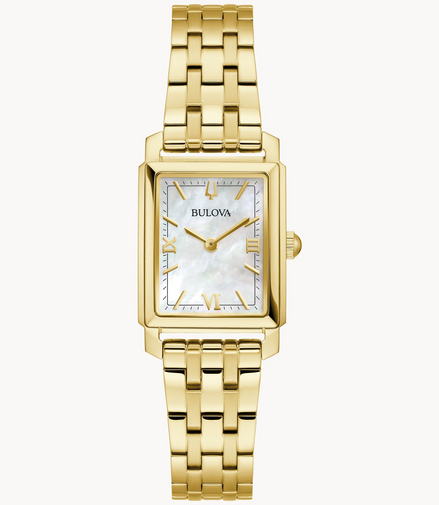 Bulova Sutton Mother-of-Pearl Dial Gold-Tone Stainless Steel Bracelet Watch