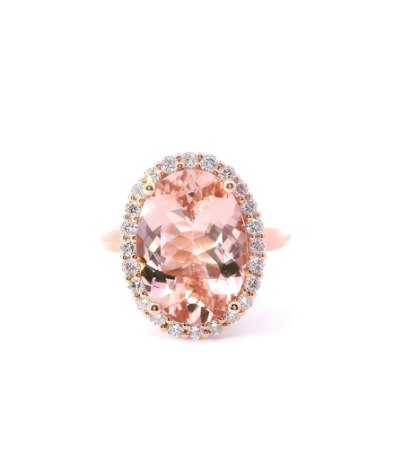 14K Rose Gold, Diamond And Morganite Fashion Ring