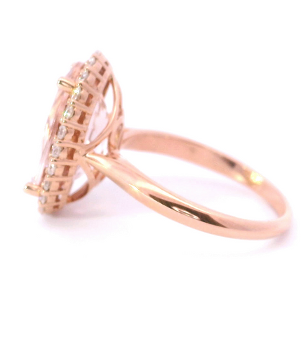 14K Rose Gold, Diamond And Morganite Fashion Ring