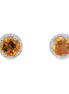 14K White Gold Diamond And Citrine Gemstone Earrings