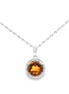 14K White Gold Diamond And Citrine Pendant Necklace