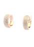 14K Yellow Gold And 0.48 CTW Pave' Diamond Huggie Hoop Earrings