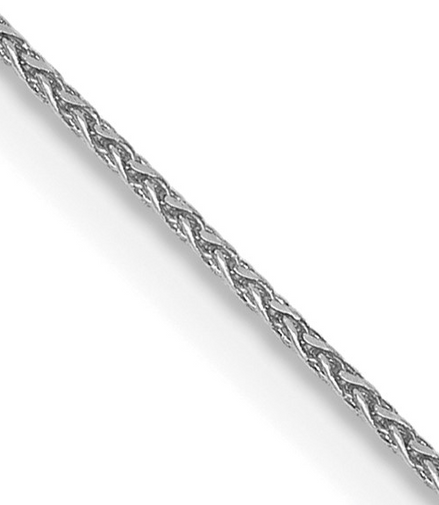 14K White Gold .85Mm Spiga Chain 20"
