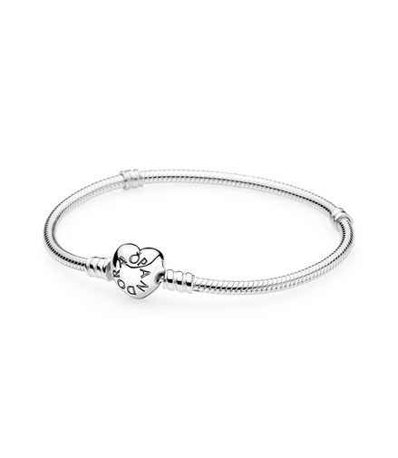 Pandora Moments Heart Clasp Snake Chain Bracelet Size 16