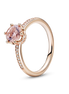 Pandora Moments Pink Sparkling Crown Solitaire Ring Size 7.5