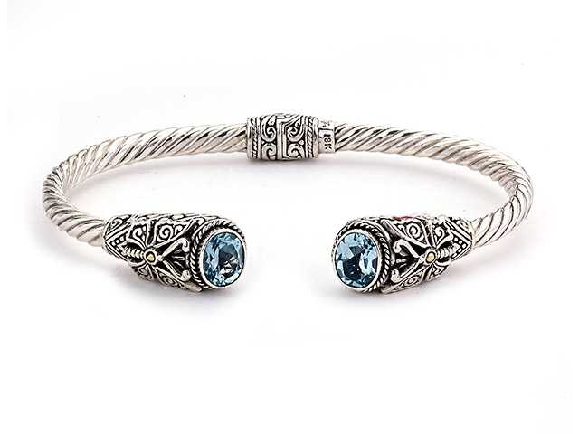 Samuel B Sterling Silver And 18K Gold Kupu-Kupu Butterfly Twisted Cable Bracelet