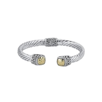 Samuel B Sterling Silver And 18K Gold Reign Twisted Cable Bracelet