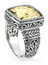 Samuel B Sterling Silver And 18K Gold Reign Hammered Ring