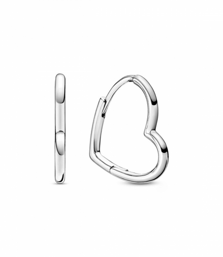Pandora Moments Small Asymmetrical Heart Hoop Earrings