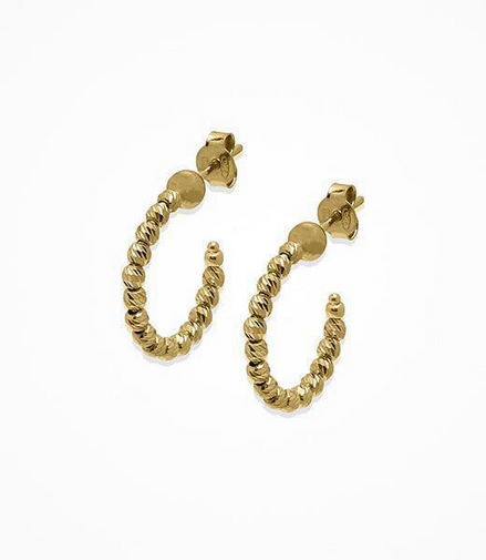 Desmos 18K Gold Overlay Slash Hoop Earrings