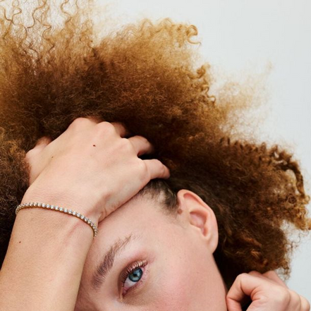 Pandora Timeless 14K Gold-Plated Sparkling Clear Tennis Bracelet Size 16