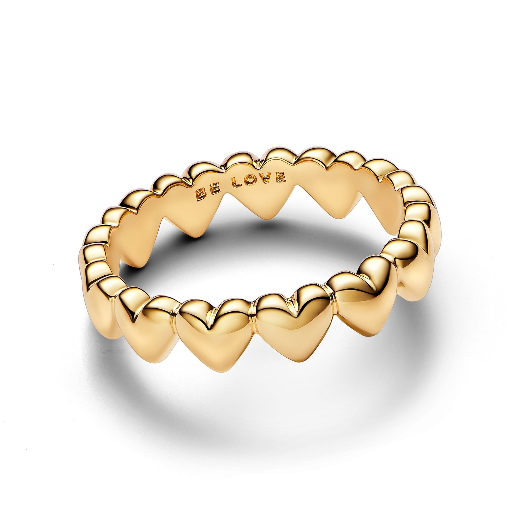 Pandora Moments Row of Hearts Ring Size 5