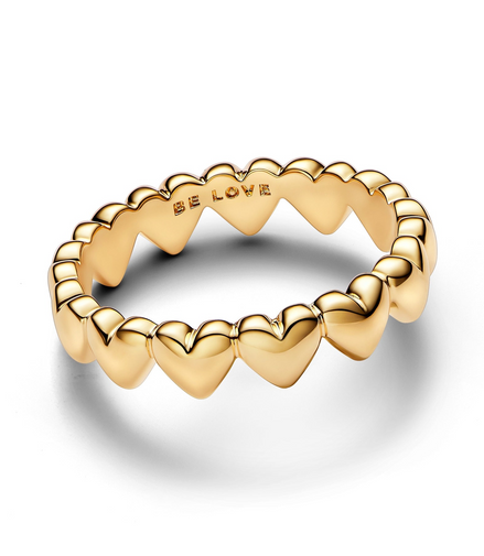 Pandora Moments Row of Hearts Ring Size 5