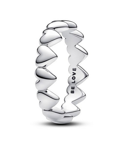 Pandora Moments Row of Hearts Ring Size 6