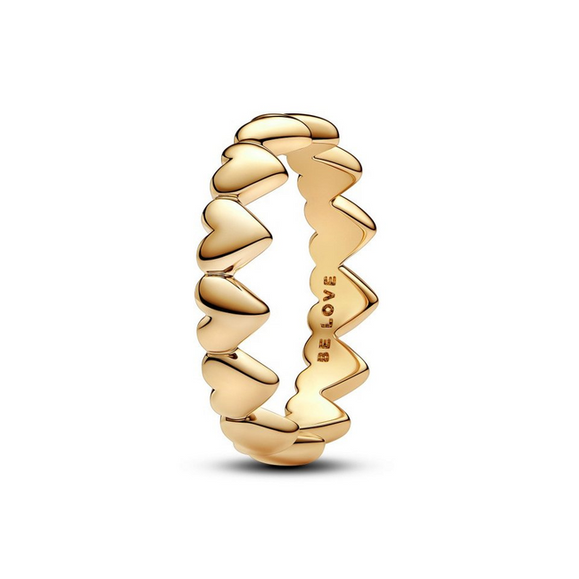 Pandora Moments Row of Hearts Ring Size 4.5