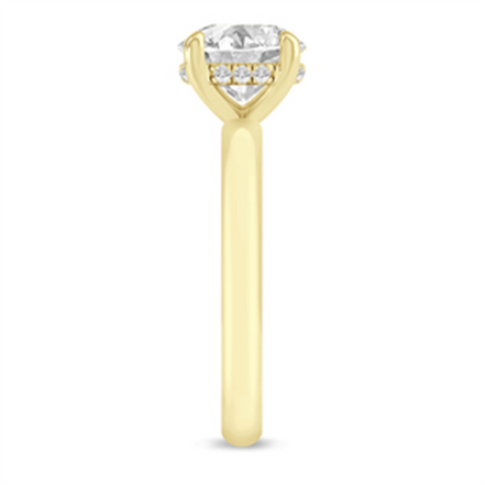 14k Yellow Gold 2 CTW Round Semi-Mount Diamond Engagement Ring
